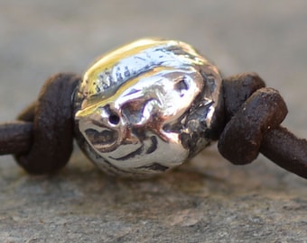 Hand Shaped Sterling Silver Heart Bead, Artisan Jewelry Making, SS-315