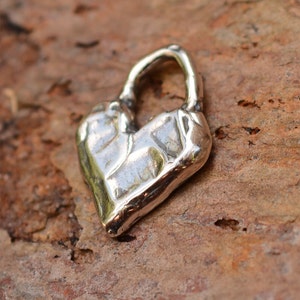 Tiny Heart Charms in Sterling Silver, SS-522 Set of 2 image 2
