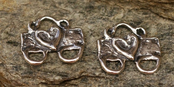 Artisan Two-strand Heart Connector Links in Sterling Silver, Catd