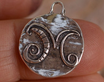 Artisan Letter M Charm in Sterling Silver, SS-1085