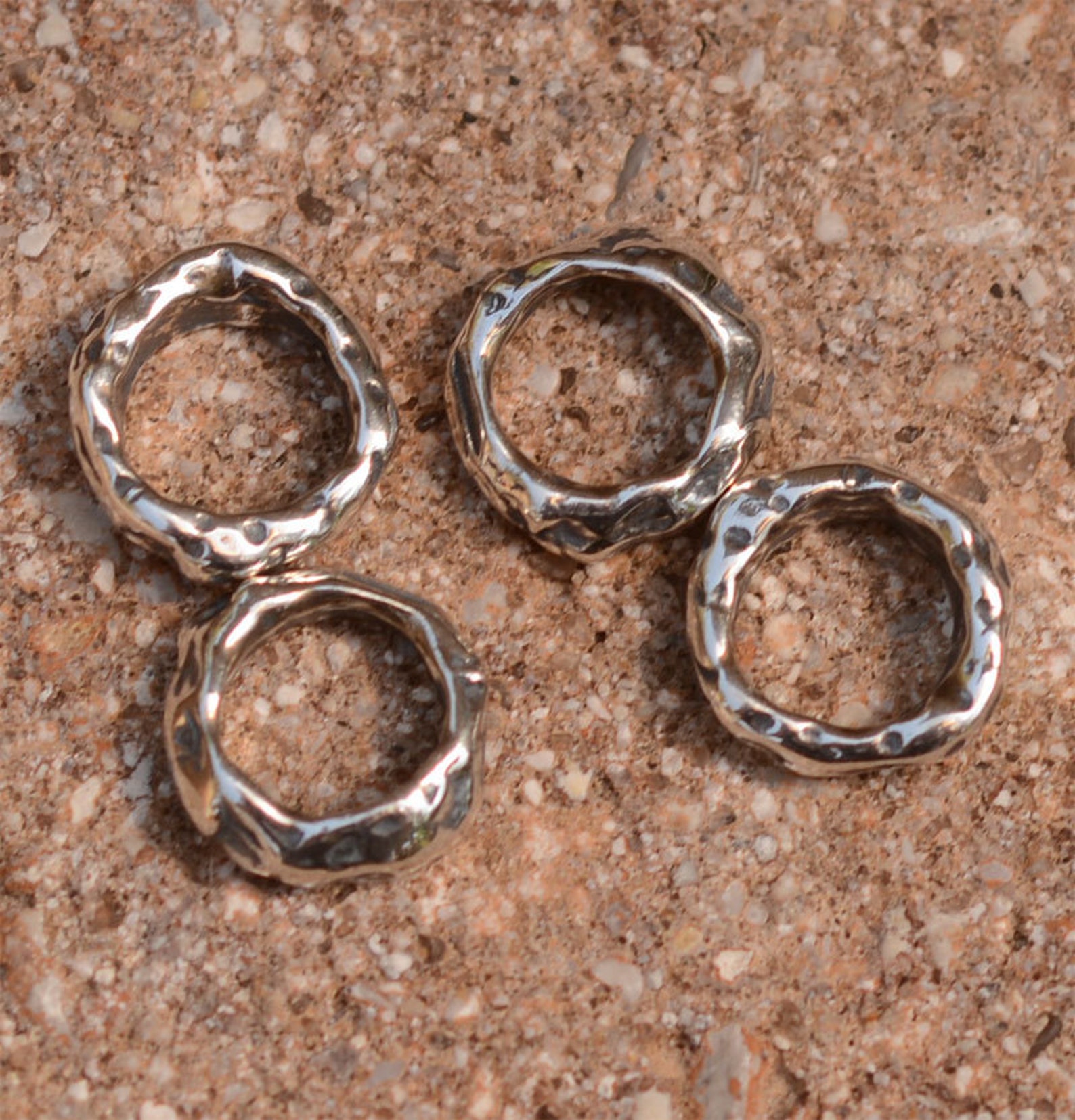 Hammered 8mm Closed Jump Rings Sterling Silver JR214 set of Etsy