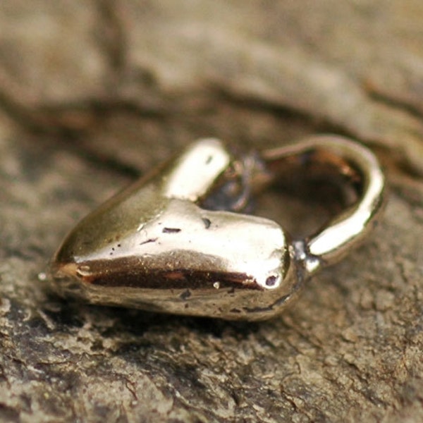 Tiny Puffy Heart Charm in Sterling Silver H-100