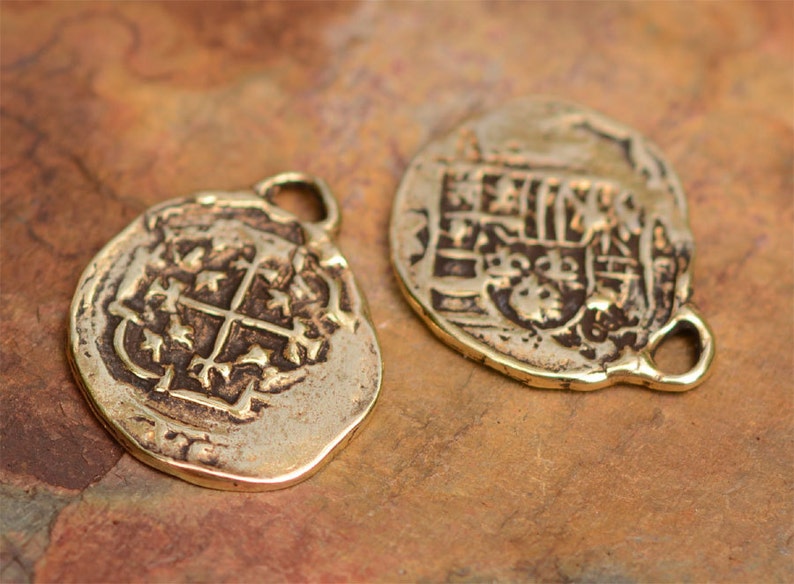 One Bronze Spanish Reale Coin Reproduction Treasure Coins Etsy