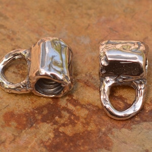 Tube Bead with Bail in Sterling Silver, SS-445 (ONE)