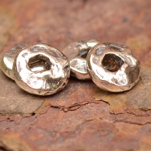 Spacer Rondelles with 2mm Hole, Sterling Silver Spacer Beads, SS-290 (Set of 4)