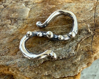 Dotted S Hook Clasp in Sterling Silver, SH1