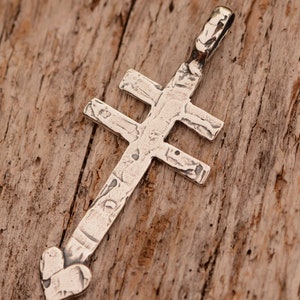 Pueblo Style Dragonfly Cross, Sterling Silver Artisan Southwest Cross, CatD-795