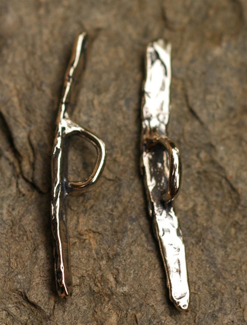 One Rustic Toggle Bar in Sterling Silver, SS-150 image 2