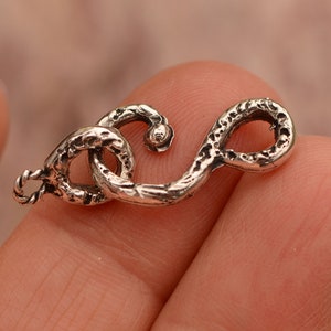 May include: Silver snake charm with a textured finish. The snake is curled into a figure eight shape.