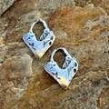 Tiny Artisan Heart, Sterling Silver Charms, SS-155 (Set of 2)