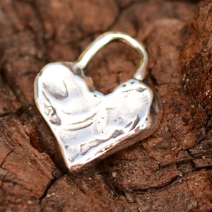 Chunky Heart Charm in Sterling Silver SS-521 (ONE)