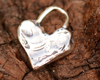 Chunky Heart Charm in Sterling Silver SS-521