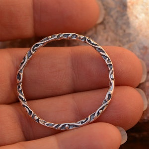 Artisan Pendant Ring, Sterling Silver Large Hoop