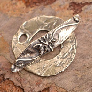 Artisan Clasp, Sterling Silver Flower Toggle, SS-150 with Bar SS-509