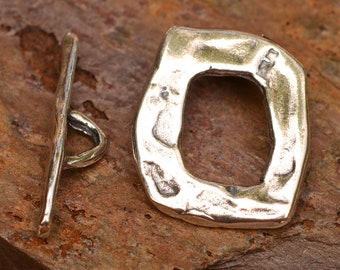 The Perfect Artisan Clasp // Sterling Silver Almost Square Toggle