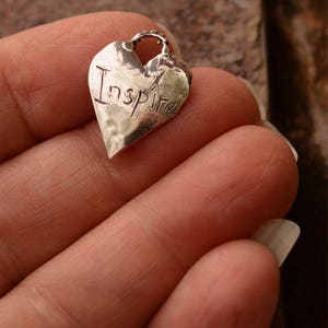 Butterfly Heart Charm Sterling Silver, CatD-687 image 3