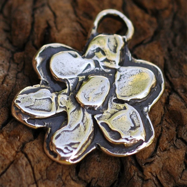 Artisan Layered Big Chunky Flower Charm in Sterling Silver, CatD-140A