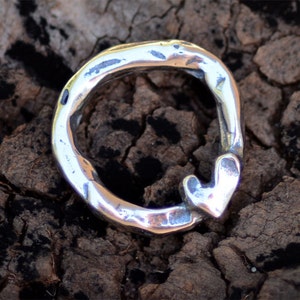 Artisan Link with a Single Heart in Sterling Silver, CatD-24