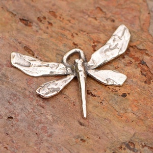 Small Dragonfly Charm in Sterling Silver, ONE CatD-723 image 1