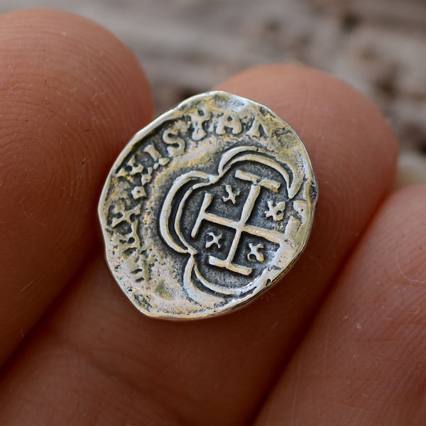 Shipwreck Coin, Spanish Reale in Sterling Silver SS-546