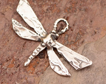 Artisan Sterling Silver Dragonfly Charm // CatD-721