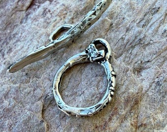 Round Toggle with Heart in Sterling Silver, SS-88-151