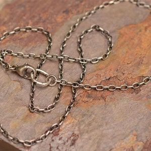 Finished Oxidized Sterling Silver Chain Necklace, FN-10106