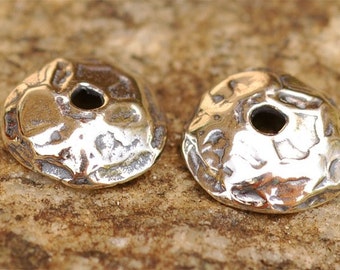 Rustic Bead Caps in Sterling Silver CatD-102 (Set of 2)