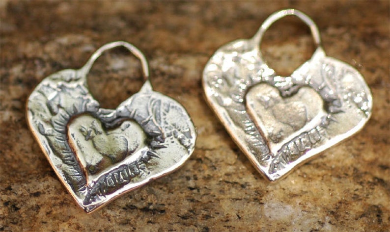 Layered Heart Charm in Sterling Silver, CatD-134 image 3