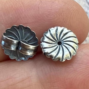 Hand Finished Jumbo Sterling Silver 9mm Ear Nuts, Earring Backs