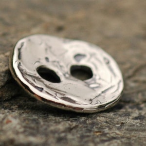 Sterling Silver Jewelry Button for Leather Wraps, 2-Hole, CatD-265