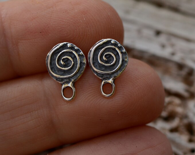 Spiral Earring Posts in Sterling Silver, Pair, EP-622T (closed Loops ...