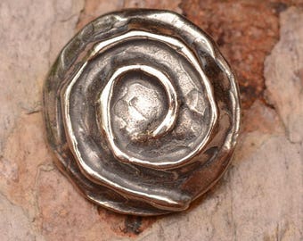 Sterling Silver Button Clasp, Artian Spiral Buttons