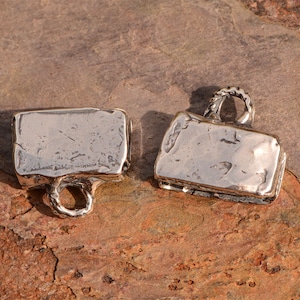 Bead Loom Bracelet Findings, Sterling Silver End Caps, SS-756, PAIR image 1