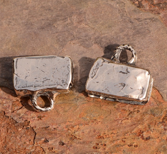 Bead Loom Bracelet Findings, Sterling Silver End Caps, SS-756, PAIR