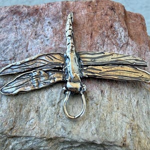 Artisan Dragonfly Pendant or Big Charm in Sterling Silver