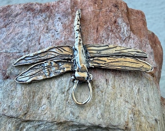 Artisan Dragonfly Pendant or Big Charm in Sterling Silver