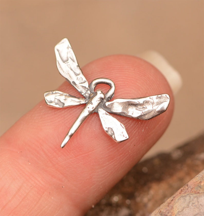 Small Dragonfly Charm in Sterling Silver, ONE CatD-723 image 2