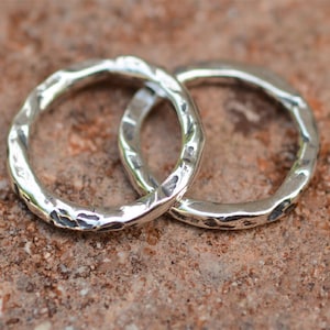 Artisan 15mm Links in Sterling Silver, Rustic Links, SS-164