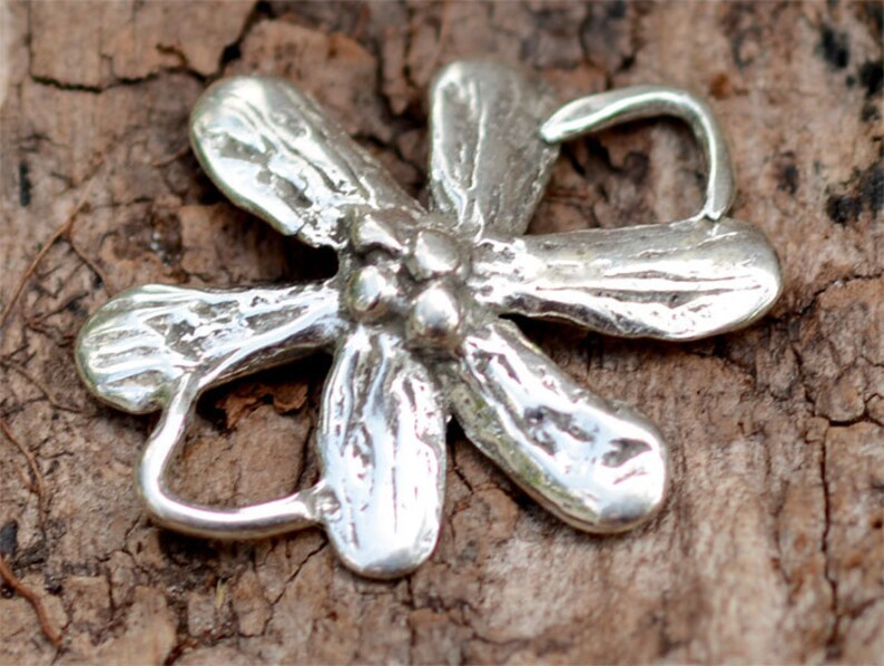 Artisan Flower Link in Sterling Silver image 3