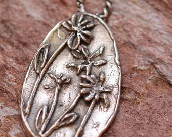 Wild Flowers Pendant Oval, Sterling Silver, CatD-859