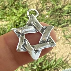 Artisan Star of David Sterling Silver Pendant