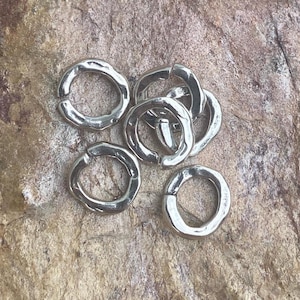 Jump Ring Links Sterling Silver, Open, SS-268 (Set of SIX)