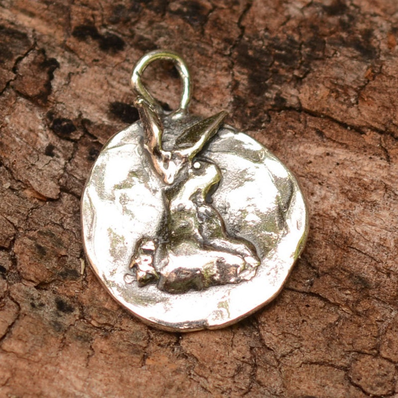 Silver Bunny Charm - Etsy