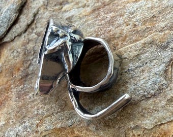 Sterling Silver Bail, Artisan Star Pinch Bail, (ONE)