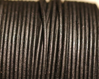 Black Leather Cord 1.5mm Matte for Making Wrap Bracelets