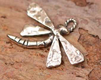 Artisan Dragonfly // Sterling Silver Dragonfly Charm // CatD-746