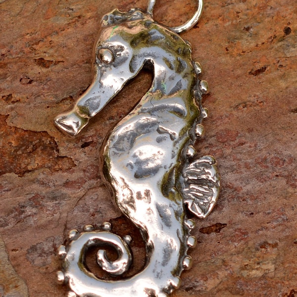 Artisan Seahorse in Sterling Silver, Sea Horse Pendant