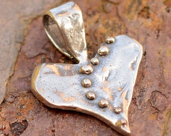 Sterling Silver Dotted Live Love Laugh Heart Pendant