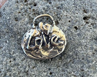 Love heart Charm in Sterling Silver, SS-27